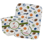 Sports Burp Cloths - Fleece - Set of 2 w/ Name or Text