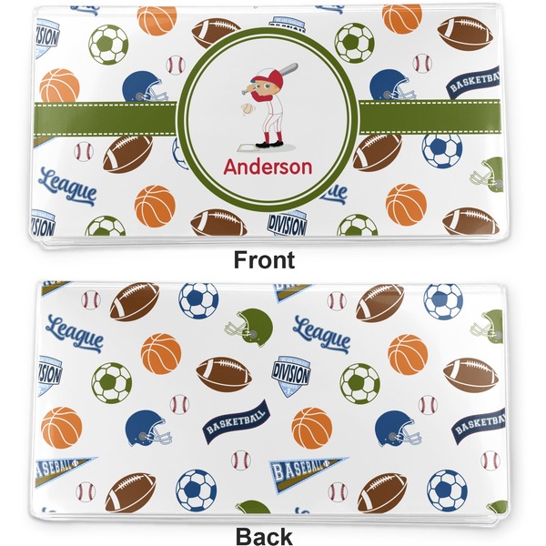 Sports Vinyl Check Book Cover - Front and Back