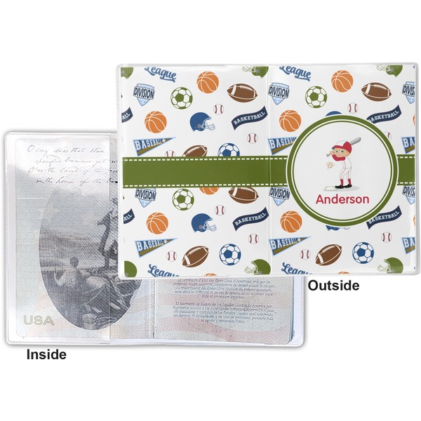 Sports Vinyl Passport Holder - Flat Front and Back