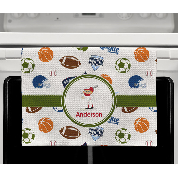 Sports Waffle Weave Towel - Full Color Print - Lifestyle2 Image