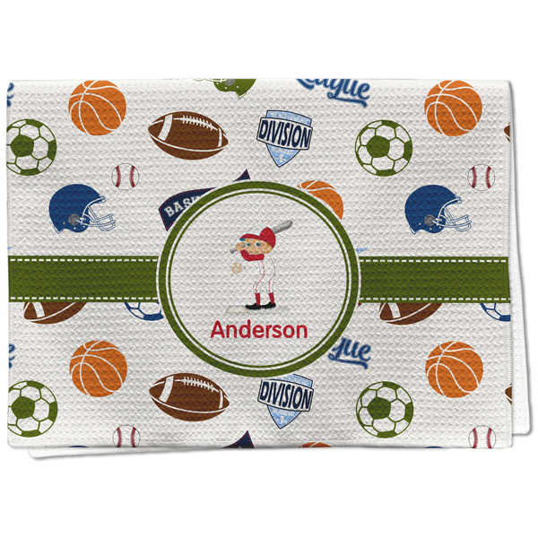 Custom Sports Kitchen Towel - Waffle Weave (Personalized)