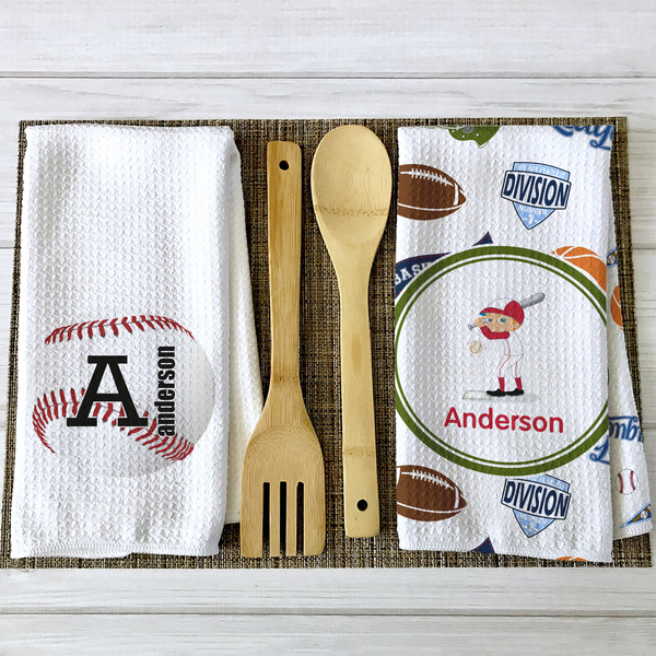 Sports Waffle Weave Towels - 2 Print Styles