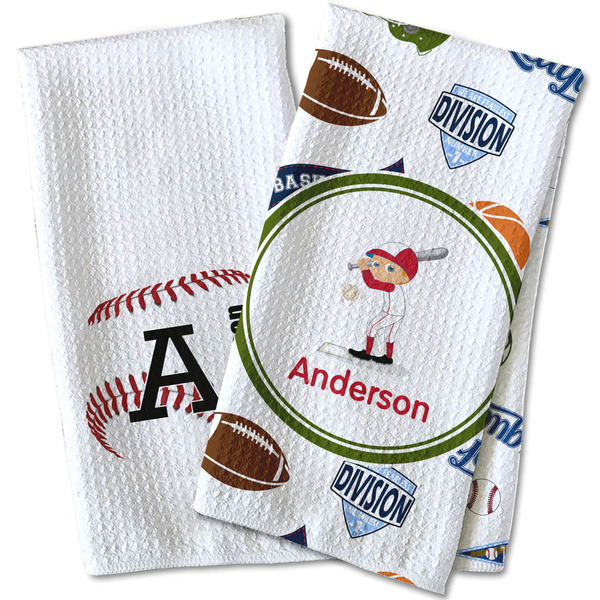 Sports Waffle Weave Towels - Two Print Styles