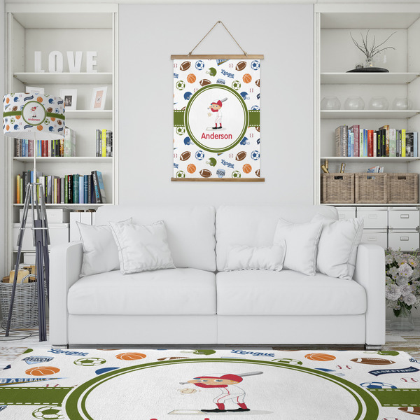 Sports Wall Hanging Tapestry - Portrait - IN CONTEXT