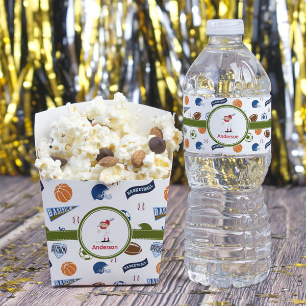 Sports Water Bottle Label - w/ Favor Box
