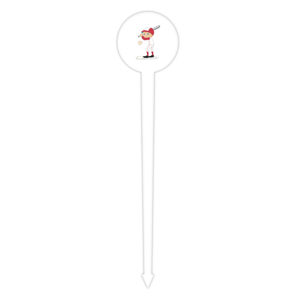 Sports White Plastic 4" Food Pick - Round - Single Pick