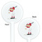 Sports White Plastic 5.5" Stir Stick - Double Sided - Round - Front & Back