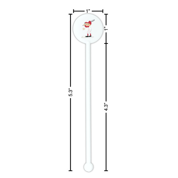 Sports White Plastic 5.5" Stir Stick - Round - Dimensions