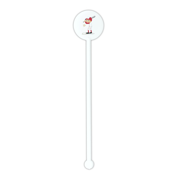 Sports White Plastic 5.5" Stir Stick - Round - Single Stick