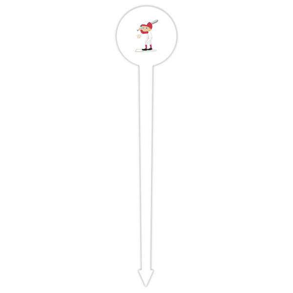 Sports White Plastic 6" Food Pick - Round - Single Pick