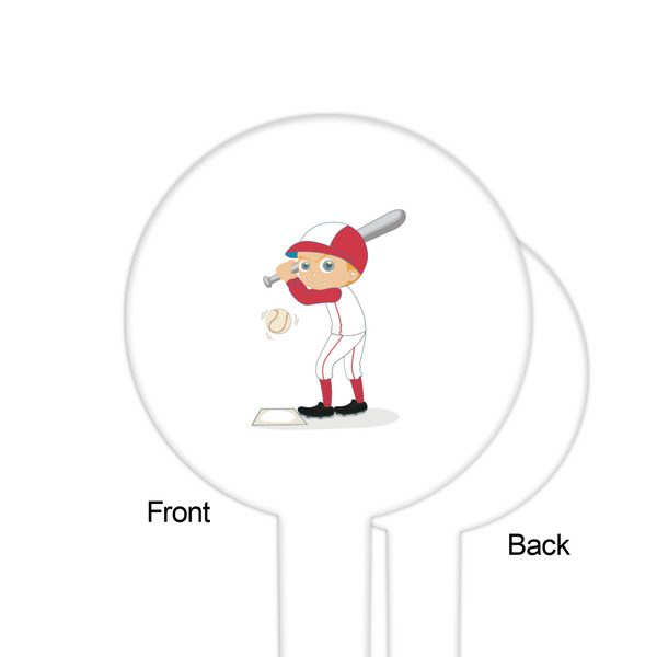 Sports White Plastic 6" Food Pick - Round - Single Sided - Front & Back