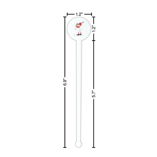 Sports White Plastic 7" Stir Stick - Round - Dimensions