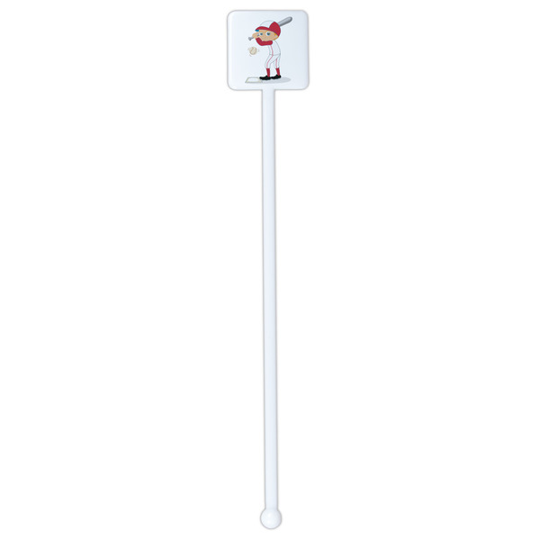 Sports White Plastic Stir Stick - Double Sided - Square - Single Stick