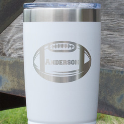 Sports 20 oz Stainless Steel Tumbler - White - Single Sided (Personalized)
