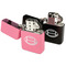 Sports Windproof Lighters - Black & Pink - Open
