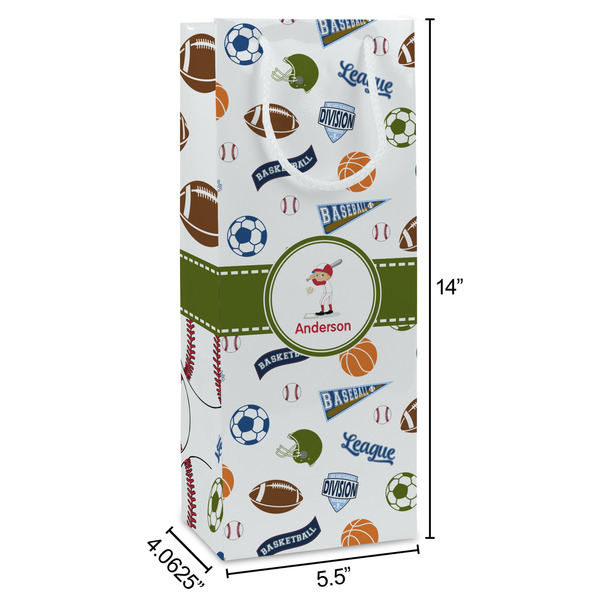 Sports Wine Gift Bag - Dimensions