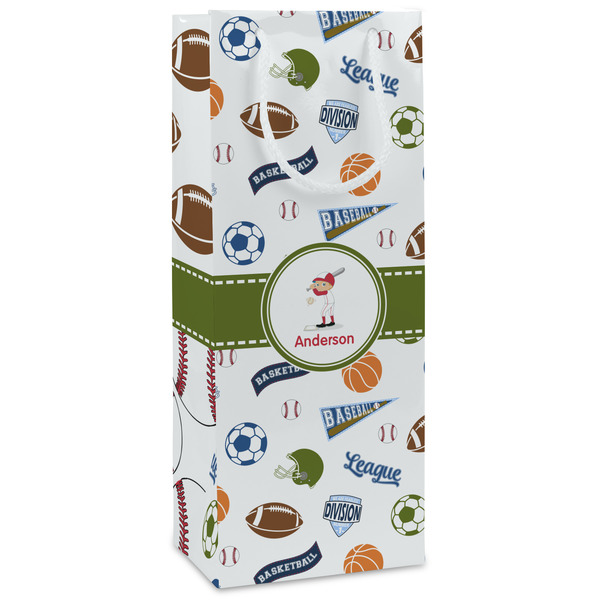 Custom Sports Wine Gift Bags - Matte (Personalized)