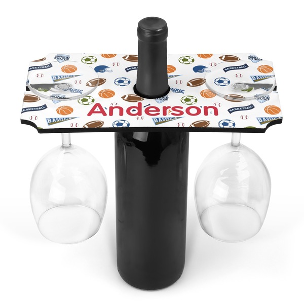 Custom Sports Wine Bottle & Glass Holder (Personalized)