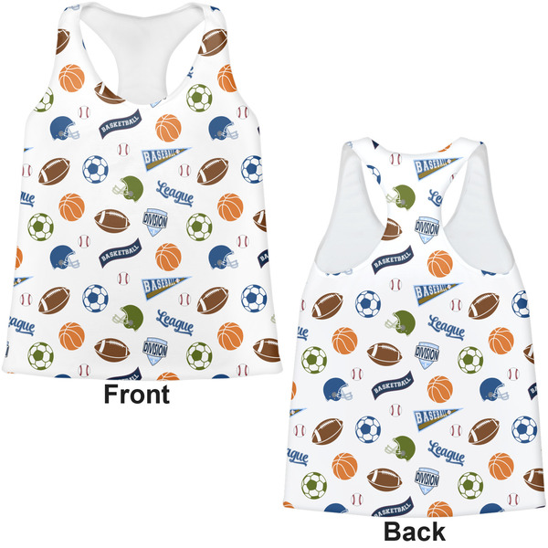 Sports Womens Racerback Tank Tops - Medium - Front and Back