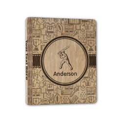 Sports Wood 3-Ring Binder - 1" Half-Letter Size (Personalized)