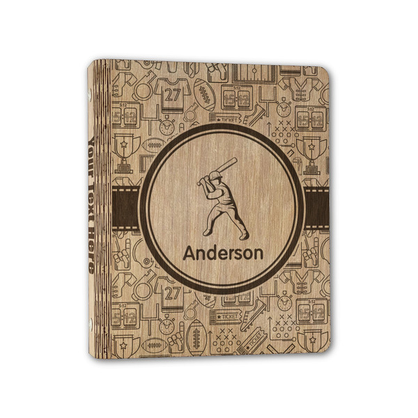 Custom Sports Wood 3-Ring Binder - 1" Half-Letter Size (Personalized)