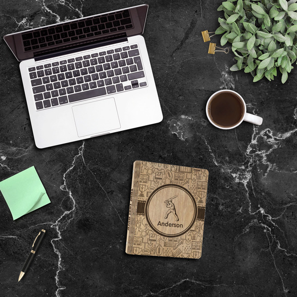 Sports Wood 3-Ring Binders - 1" Half-Letter - In Context