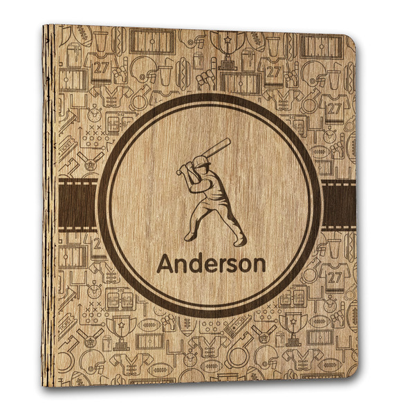 Custom Sports Wood 3-Ring Binder - 1" Letter Size (Personalized)