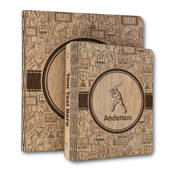 Custom Sports Wood 3-Ring Binder (Personalized)