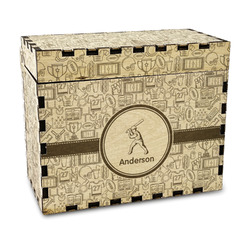 Sports Wood Recipe Box - Laser Engraved (Personalized)