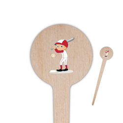 Sports 4" Round Wooden Food Picks - Single Sided
