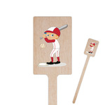 Sports 6.25" Rectangle Wooden Stir Sticks - Single Sided