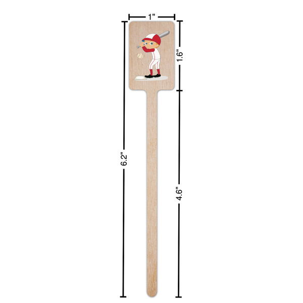 Sports Wooden 6.25" Stir Stick - Rectangular - Dimensions