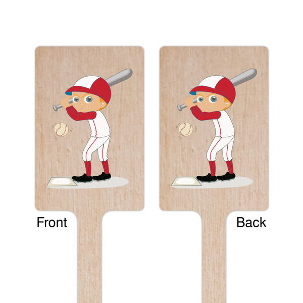 Sports Wooden 6.25" Stir Stick - Rectangular - Double Sided - Front & Back