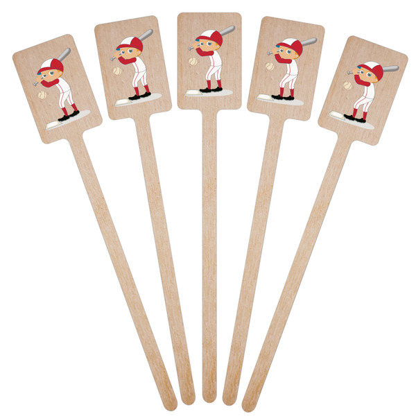 Sports Wooden 6.25" Stir Stick - Rectangular - Fan View