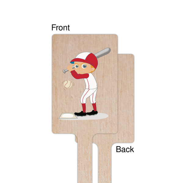Sports Wooden 6.25" Stir Stick - Rectangular - Single - Front & Back