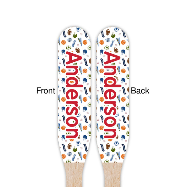 Sports Wooden Food Pick - Paddle - Double Sided - Front & Back