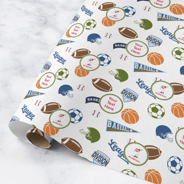 Custom Sports Wrapping Paper Roll - Medium - Matte (Personalized)