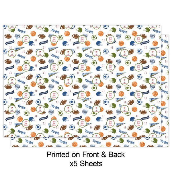 Sports Wrapping Paper Sheet - Double Sided - Front