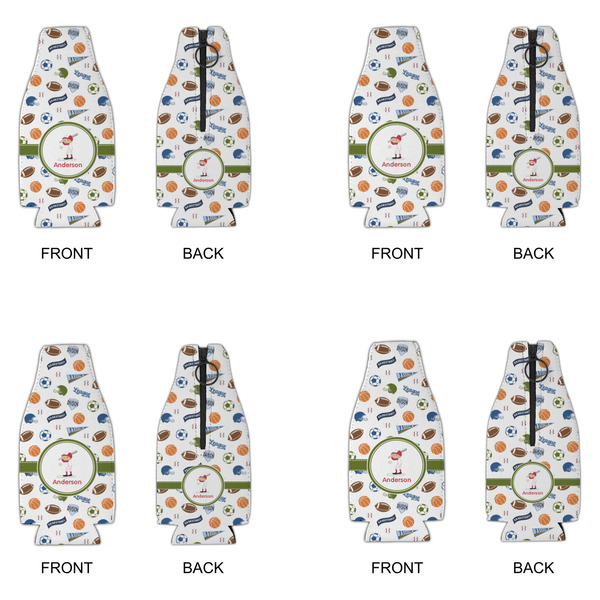 Sports Zipper Bottle Cooler - Set of 4 - APPROVAL