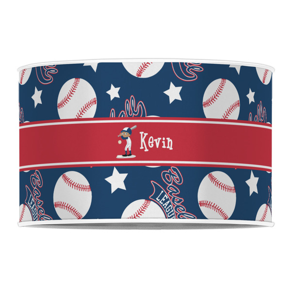 Baseball 12" Drum Lampshade - FRONT (Poly Film)