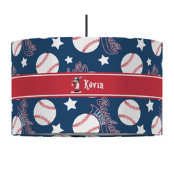 Baseball 12" Drum Pendant Lamp - Fabric (Personalized)