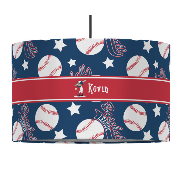 Custom Baseball 12" Drum Pendant Lamp - Fabric (Personalized)