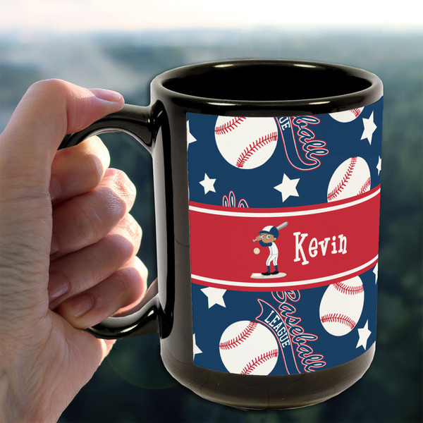 Baseball 15oz. Black Mug - LIFESTYLE