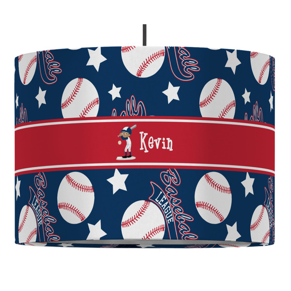 Custom Baseball 16" Drum Pendant Lamp - Fabric (Personalized)