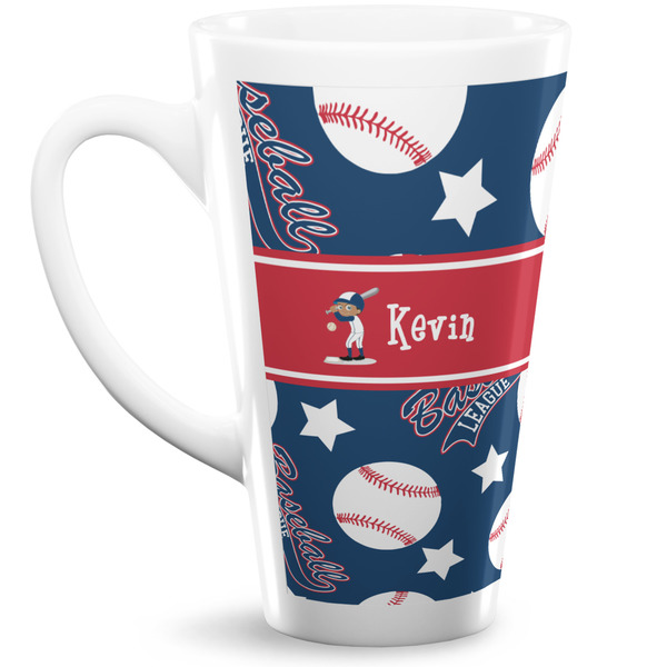 Custom Baseball 16 Oz Latte Mug (Personalized)