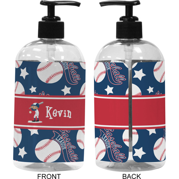 Baseball 16 oz Plastic Liquid Dispenser (Approval) - Black