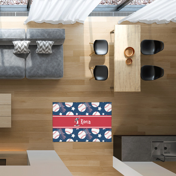 Baseball 2'x3' Indoor Area Rugs - IN CONTEXT