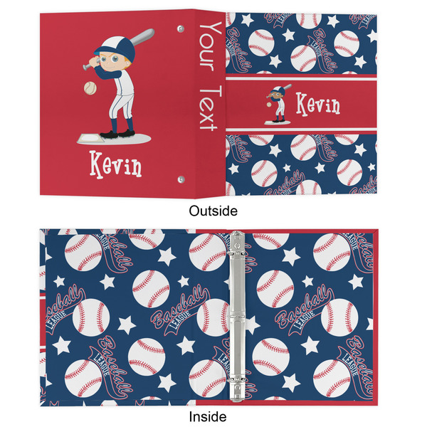 Baseball 3 Ring Binders - Full Wrap - 1" - APPROVAL