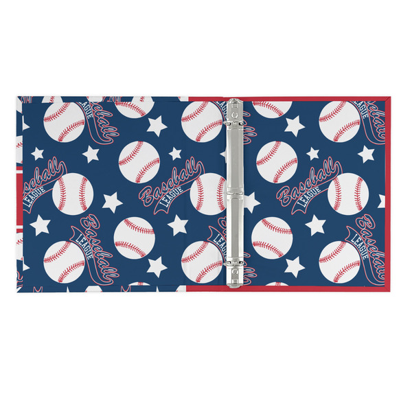 Baseball 3 Ring Binders - Full Wrap - 1" - OPEN INSIDE