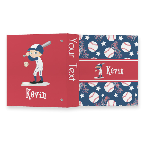 Baseball 3 Ring Binders - Full Wrap - 1" - OPEN OUTSIDE